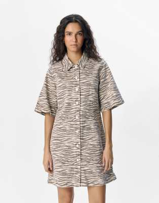 Object - Hemdkleid in Sandmuschel-Weiß