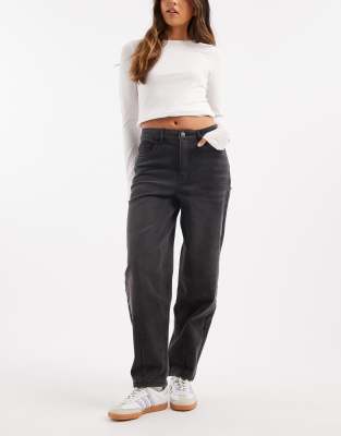 Object - Hochwertige Barrel-Jeans in Schwarz