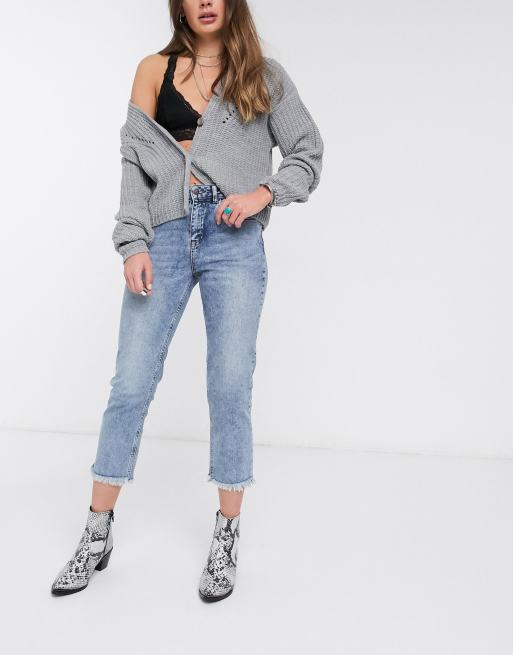 Object Jean mom court Bleu moyen ASOS