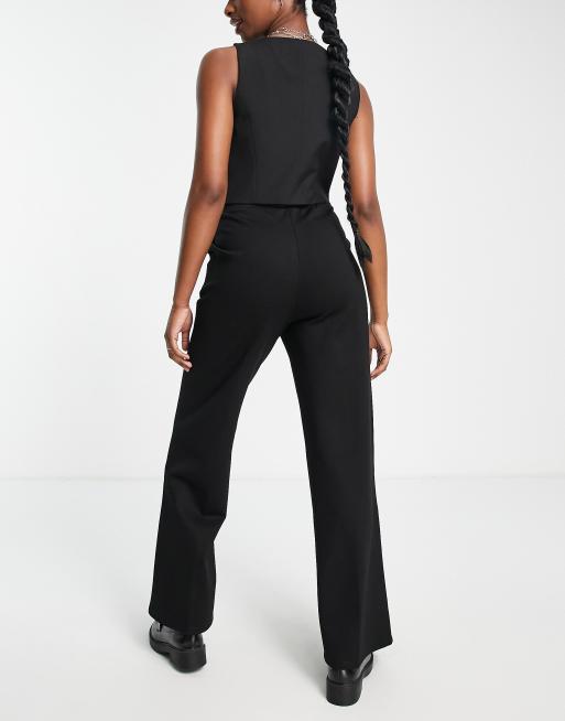Object - Jersey broek met wijde pijpen in zwart, 2 van 4