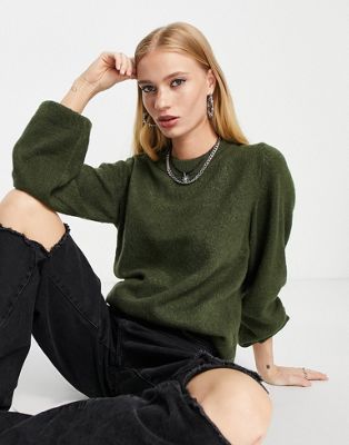 Object jeve knitted jumper in khaki