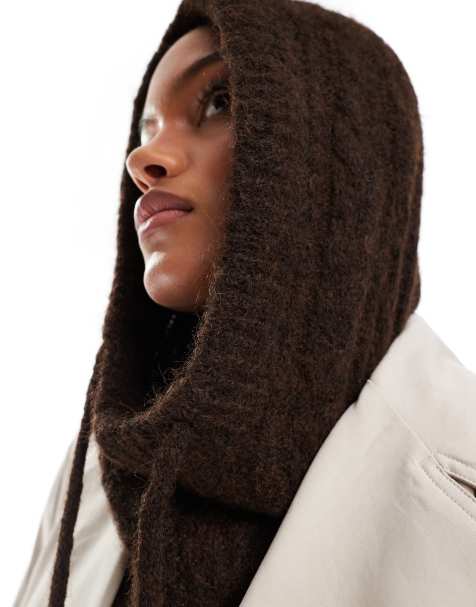 Object knit balaclava in brown melange - view 1