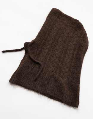 Object Knit Balaclava In Brown