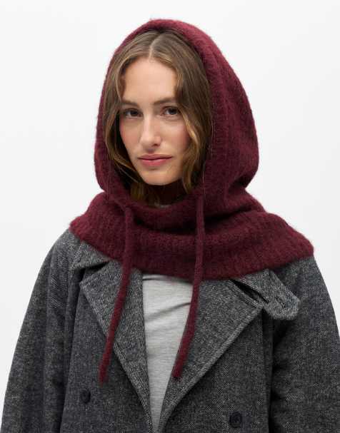 Object knit balaclava in burgundy - view 1