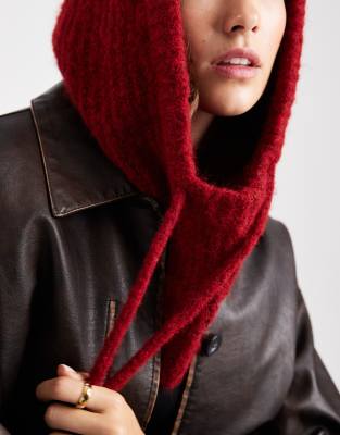 Object Knit Balaclava In Red