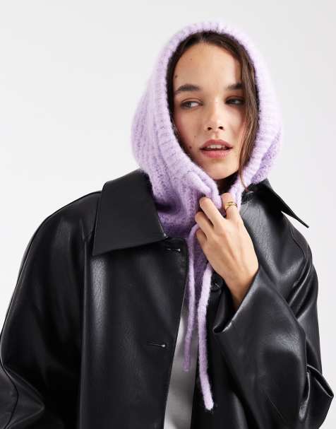 Object knit balaclava in lilac purple - view 1
