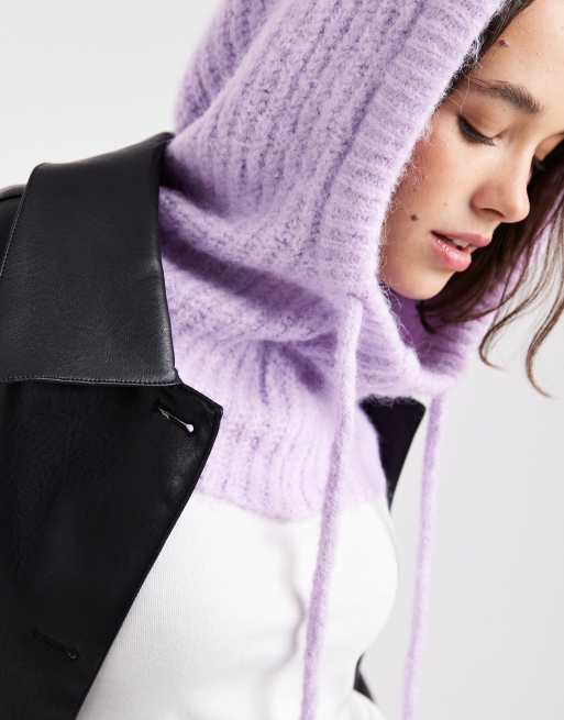 Object knit balaclava in lilac purple