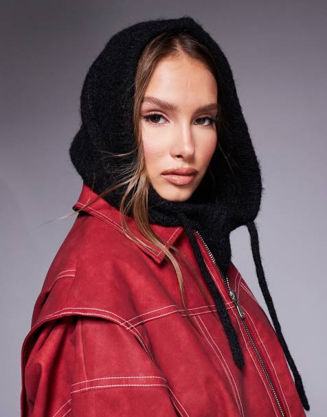 Object knitted balaclava in black - view 1