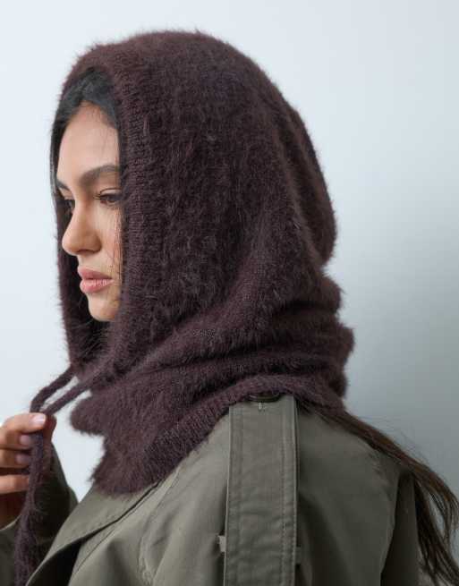 Object knitted balaclava in brown, 3 of 3