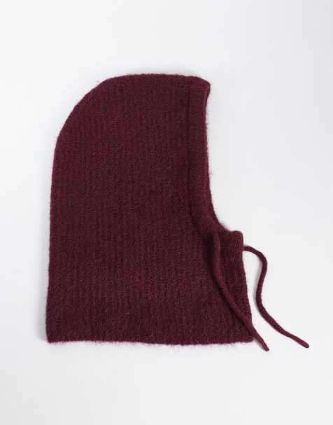 Object knitted balaclava in burgundy - view 1