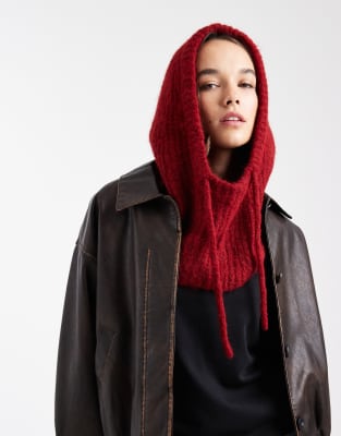 Object Object knitted balaclava in dahlia red