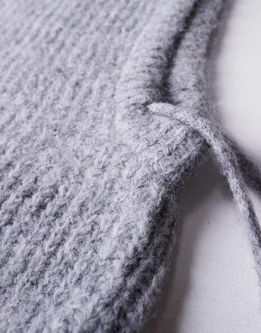 Object knitted balaclava in light gray melange