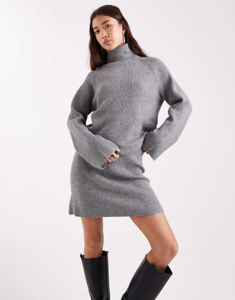 Object knitted mini skirt co-ord in grey - view 1