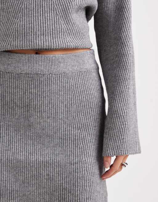 Object knitted mini skirt in grey (part of a set), 5 of 5