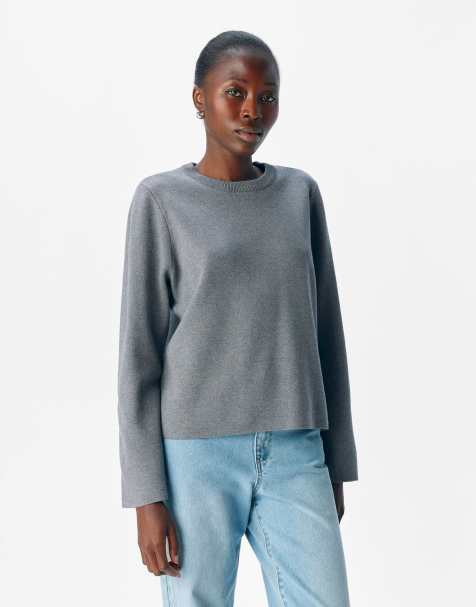 Object Knitted pullover in medium grey melange - view 1