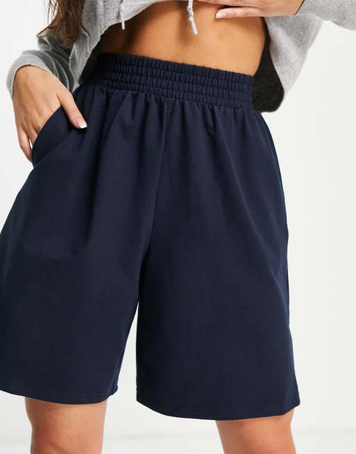 Object knitted shorts in navy, 3 of 4