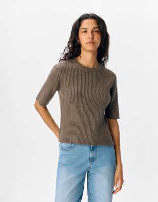 Object Knitted Top In Brown