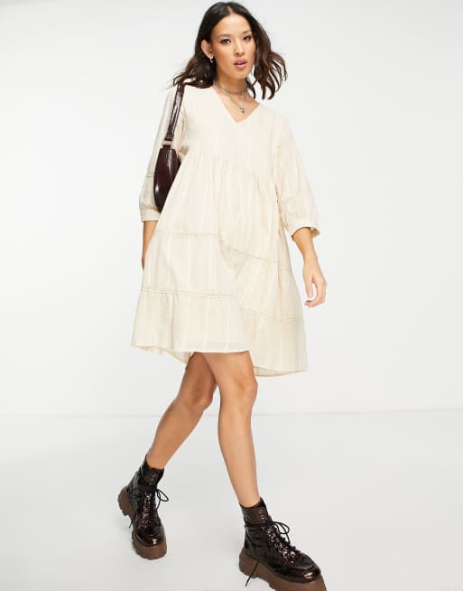 Topshop spot trim smock hot sale dress