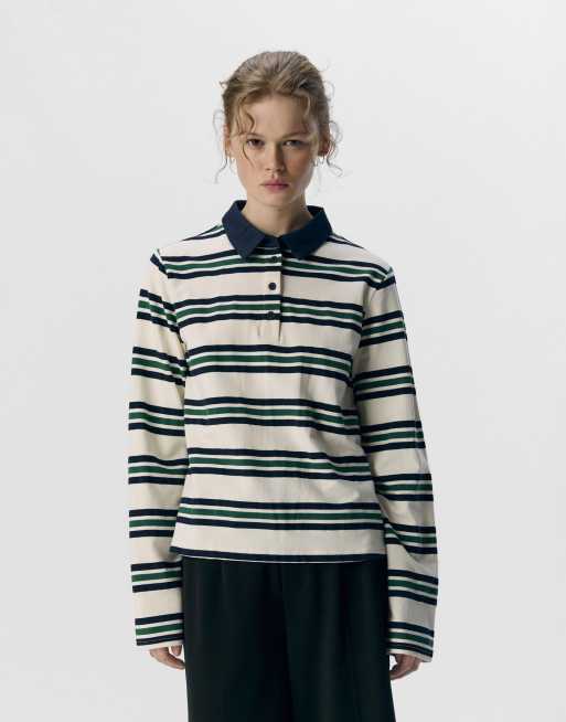 Object – Langärmeliges Polohemd in Sky Captain