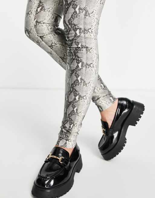 belegd broodje Geometrie In werkelijkheid Object leather look legging in snake print | ASOS