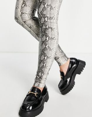 Pantalons et leggings Object - Legging imitation cuir à imprimé serpent