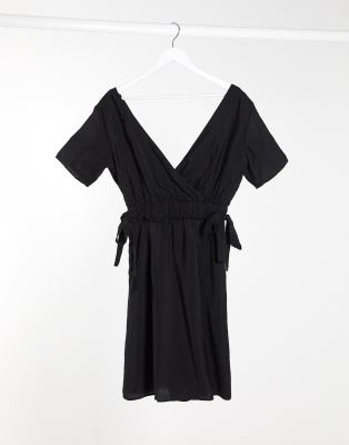 black dress with white sides