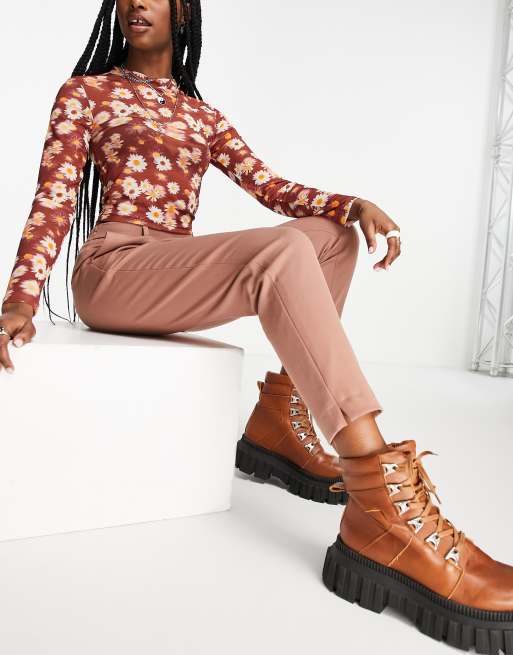 Object - Lisa - Pantaloni slim color salmone