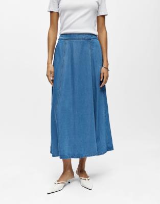 Object – Ljusblå maxikjol i denim — kjol med fickor från ASOS