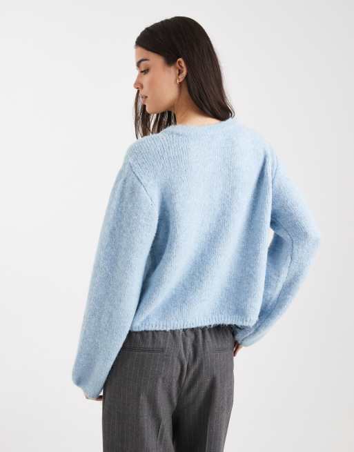 Object – Lockere Strickjacke in Aqua Haze mit Taschendetail, 4 von 4