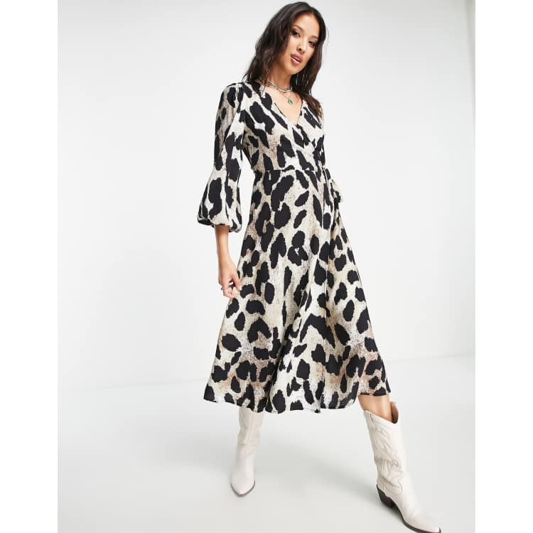 Asos leopard shop wrap dress