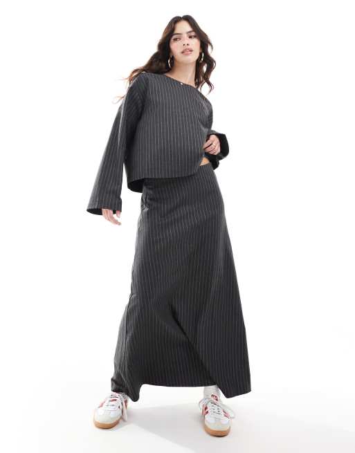 Object long sleeved top co-ord in grey pinstripe, 2 of 4