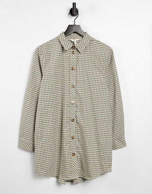Object longline shirt in check print