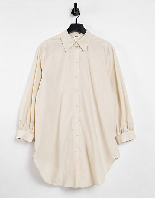 Women Shirts & Blouses/Object longline shirt in cream 
