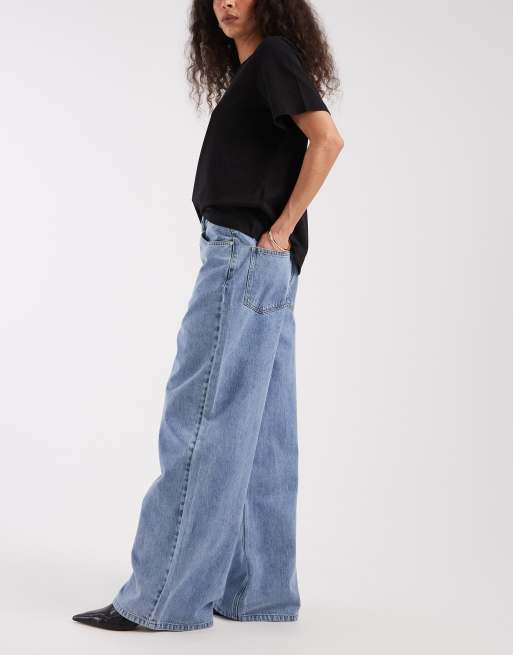 Object - Luca - Losse jeans met halfhoge taille en wijde pijpen in lichtblauwe wassing, 2 van 5