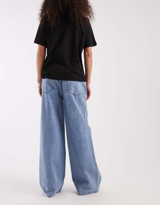 Object - Luca - Losse jeans met halfhoge taille en wijde pijpen in lichtblauwe wassing, 3 van 5