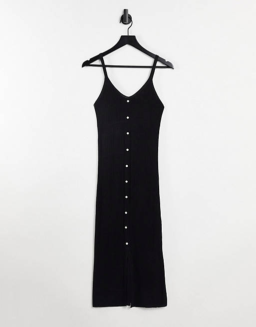 Object Lucilla sleeveless knitted dress in black