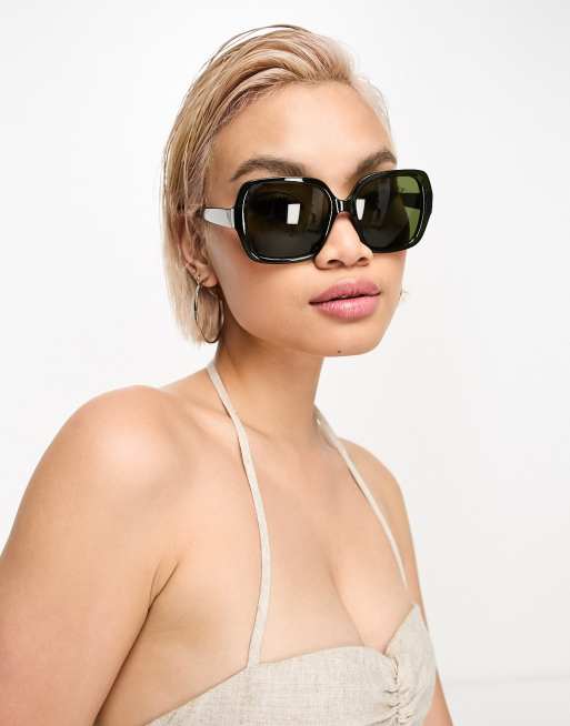 Object Lunettes de soleil rondes Vert ASOS