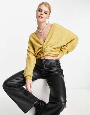 Maglione double-face giallo con nodo - Object  donna Giallo