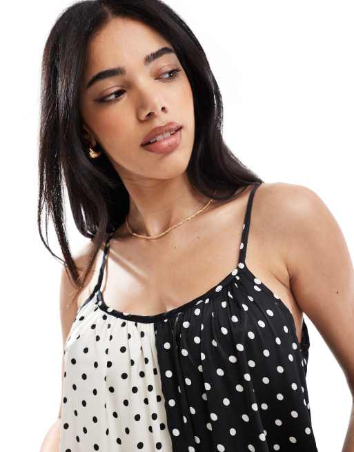 Object maxi cami dress in contrast mono polka dot, 2 of 4