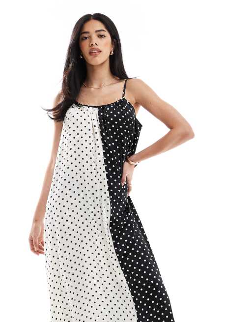 Object maxi cami dress in contrast mono polka dot, 4 of 4