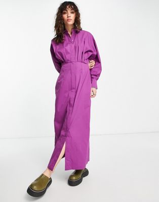 Object maxi shirt dress in purple