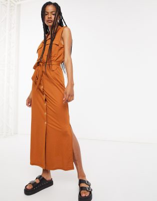 maxi shirt dress with pockets