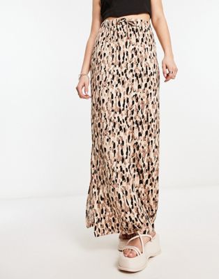 Object maxi skirt in abstract print