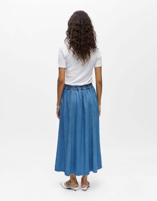 Object Maxi skirt in light blue denim, 2 of 6
