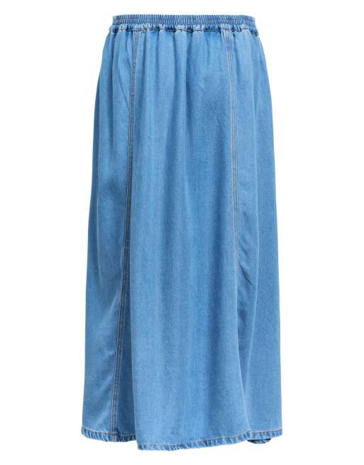 Object Maxi skirt in light blue denim, 6 of 6