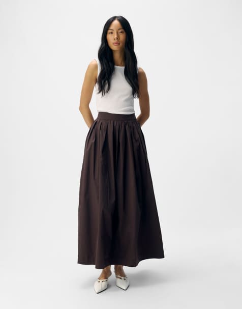 Object Maxi skirt in seal brown