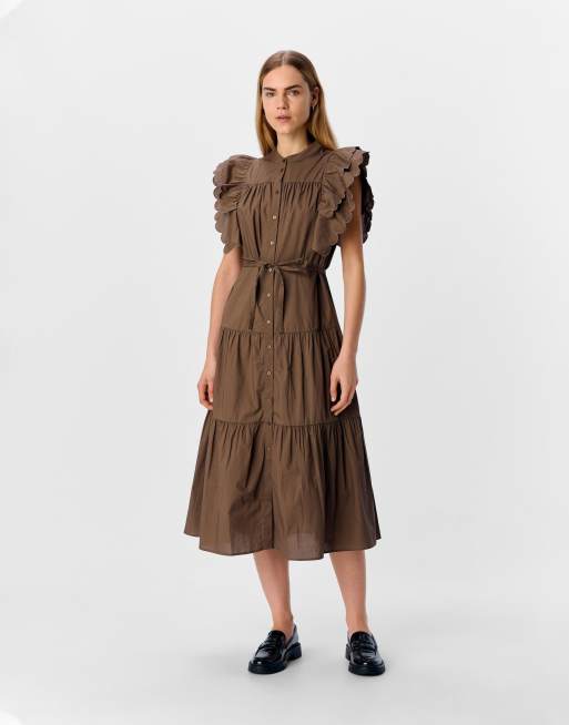 Object – Maxikleid in Morchelbraun