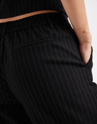 Object Mid Rise Pull On Dress Pants In Black