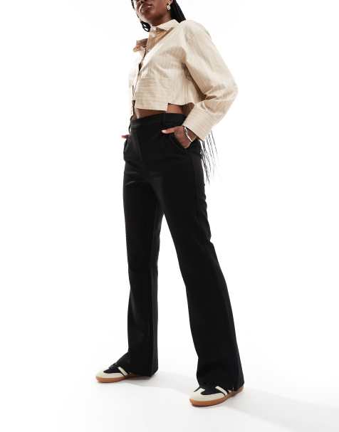 Object mid rise pull on flared pants in black - view 1