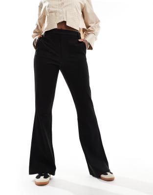 Object Mid Rise Pull On Flared Pants In Black